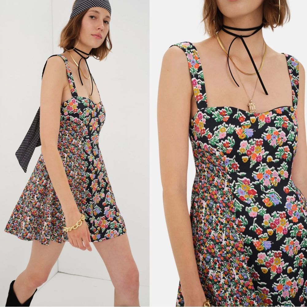 NWT | For love & lemons Brookes Mini Floral Dress XS